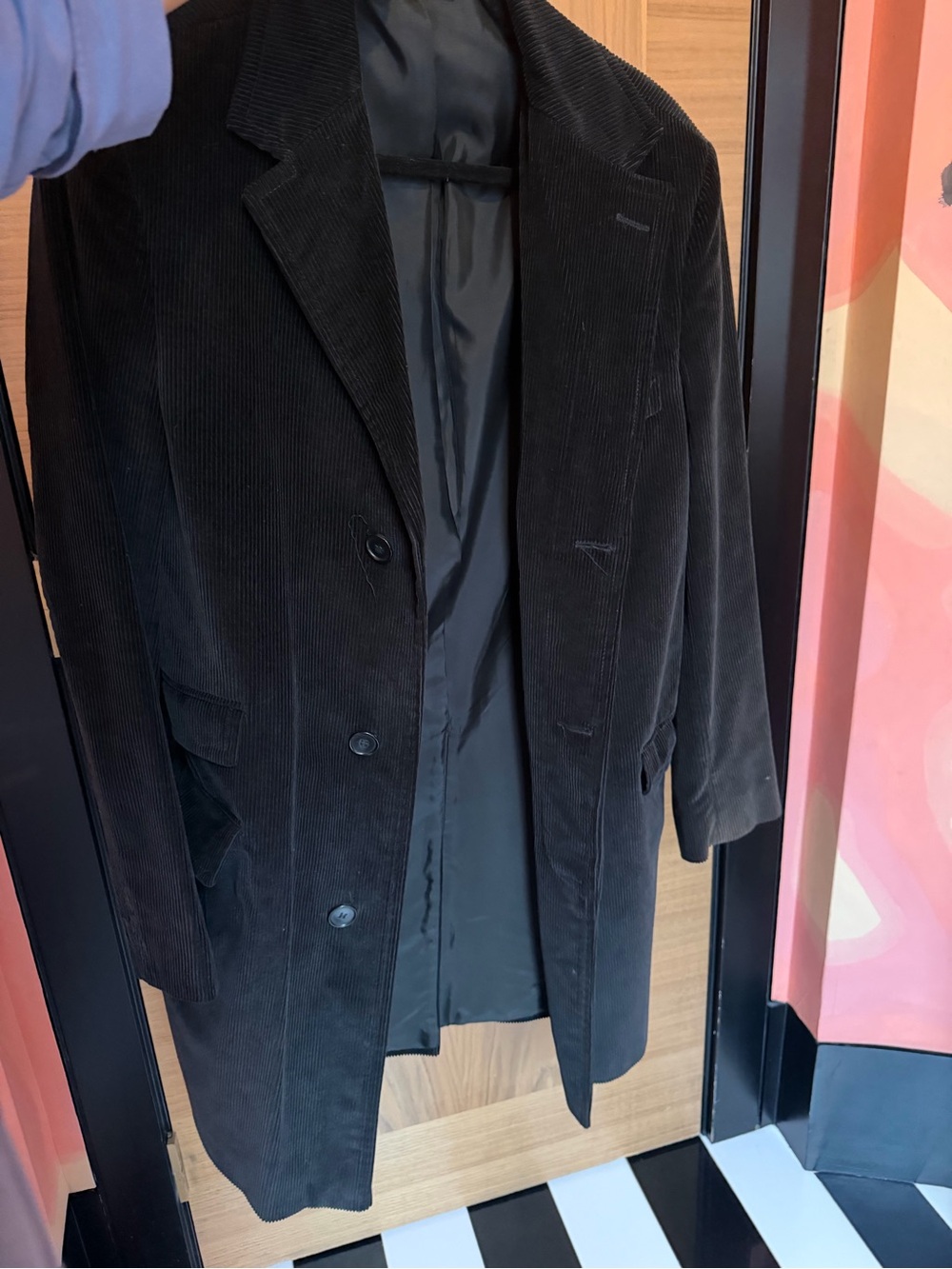 Classic Black Corduroy Men’s Coat